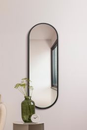 The Vultus - New Black Metal Framed Double Arched Wall Mirror 63