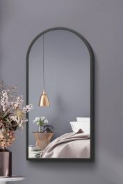 The Arcus - Black Metal Framed Arched Wall Mirror 31