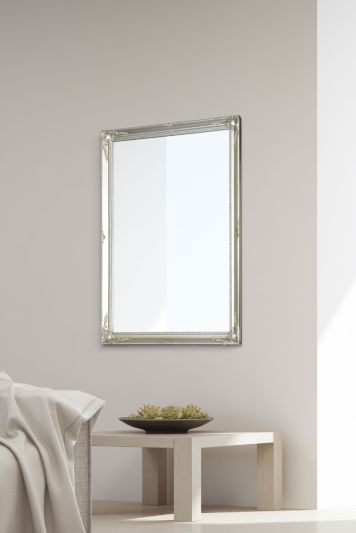 Fraser Silver Small Beaded Wall Mirror 86 x 61CM