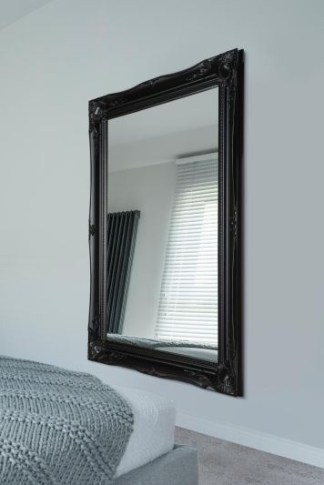 Hamilton Black Shabby Chic Design Mirror 91 x 66 CM
