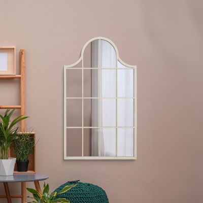 The Arcus - White Metal Framed Arched Wall Mirror 41" X 24" (104CM X 62CM)