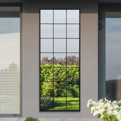The Genestra - Black Modern Window Garden Wall Mirror 79" X 31" (200CM X 80CM)
