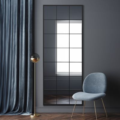 The Fenestra - Black Modern Window Leaner / Wall Mirror 79" X 31" (200CM X 80CM)