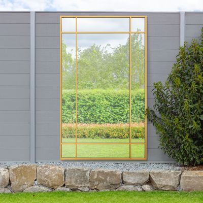 The Genestra - Gold Contemporary Wall & Leaner Garden Mirror 71"x 43" 180x110cm