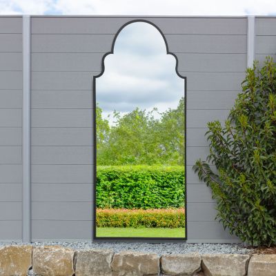 The Arcus - Black Framed Arched Leaner/Wall Garden Mirror 79" x 33" (200x85CM)