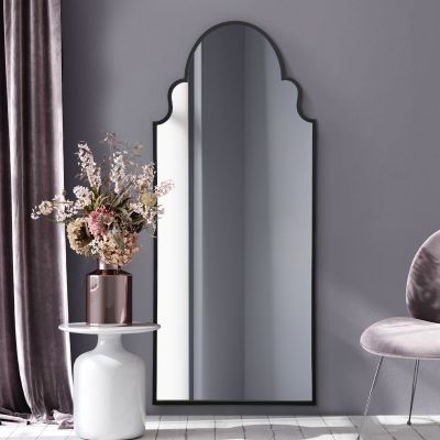 The Arcus - Black Framed Arched Leaner/Wall Mirror 79" X 33" (200CM X 85CM)