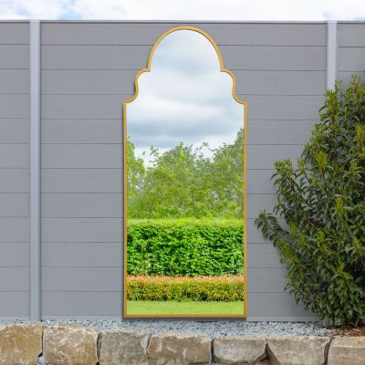 The Arcus - Gold Framed Arched Leaner/Wall Garden Mirror 79" x 33" (200x85CM)