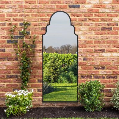 The Arcus - Black Framed Arched Leaner/Wall Garden Mirror 71" x 28" (180x70CM)
