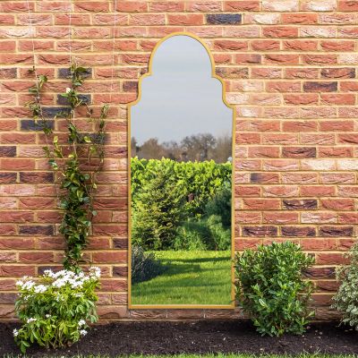 The Arcus - Gold Framed Arched Leaner/Wall Garden Mirror 71" x 28" (180x70CM)