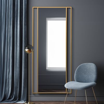 The Fenestra - Gold Modern Wall and Leaner Mirror 79" X 35" (200 x 90CM)