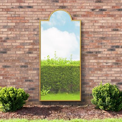 The Genestra - Gold Contemporary Wall & Leaner Garden Mirror 75"x 33" 190x85cm