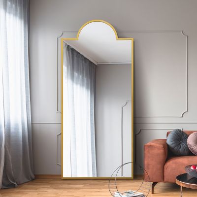 The Fenestra - Gold Modern Wall and Leaner Mirror 75" X 33" (190 x 85CM)