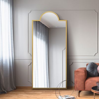 The Fenestra - Gold Contemporary Wall and Leaner Mirror 67" X 29" (170 x 75CM)