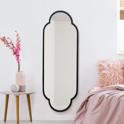 The Duplici - New Black Metal Framed Double Arched Oval Wall Mirror 59" X 20" (150CM X 52CM)