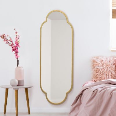 The Duplici - New Gold Metal Framed Double Arched Oval Wall Mirror 59" X 20" (150CM X 52CM)