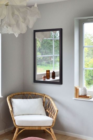 Mackenzie Black Elegant Modern Wall Mirror 83 x 58 CM