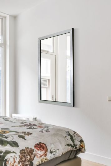 Mackenzie Silver Elegant Modern Wall Mirror 82 x 57 CM