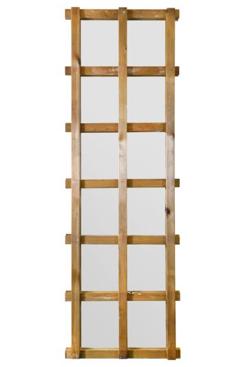 The Trellis Garden Mirror - Large Wooden Wall Fence or Leaner Mirror 71" X 23" (179.5CM X 59.5CM). Scandinavian Red Wood