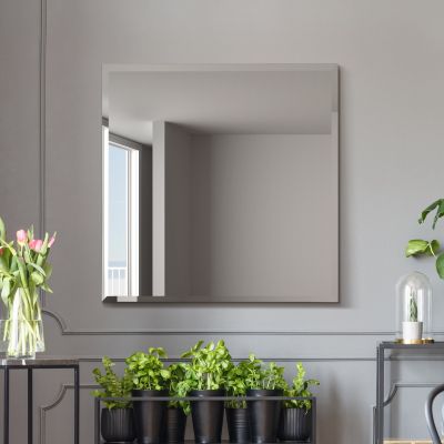 The Moderni - All Glass Modern Bevelled Square Wall Mirror 31" X 31" (80x80CM)