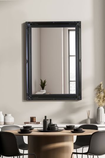 Hamilton Black Shabby Chic Design Wall Mirror 106 x 76 CM