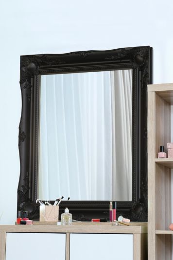 Hamilton Black Shabby Chic Design Accent Mirror 61 x 51 CM