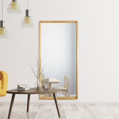 The Naturalis - Solid Oak Rounded Corner  Leaner / Wall Mirror 71" X 35" (180CM X 90CM) Scandinavian 'Scandi' Inspired.