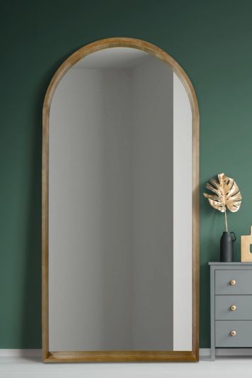 The Naturalis - Solid Oak Framed Arched Leaner / Wall Mirror 79" X 39" (200CM X 100CM) Scandinavian 'Scandi' Inspired.