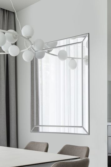 Horsley All Glass Modern Large Wall Mirror 120 x 94 CM