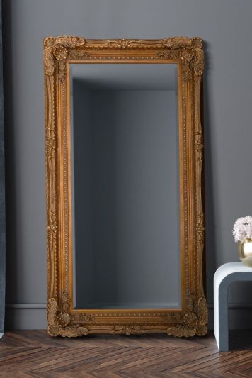 Carved Louis Gold Large Wall Mirror 175 x 84 CM