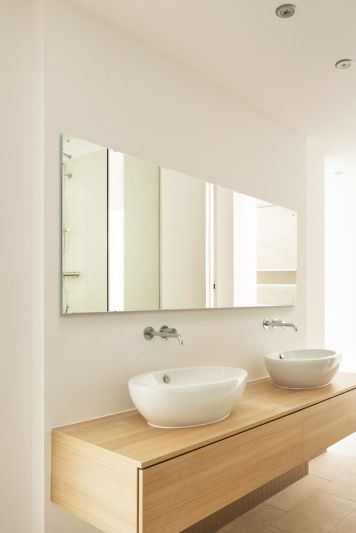 Circuitt 4mm Sheet Mirror Glass with 4 Holes Safety Backed Polished Edges160 x 80cm