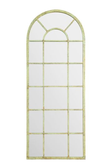 Large Green and Cream Rustic Multi Panel Design Garden Mirror 140 x 56CM