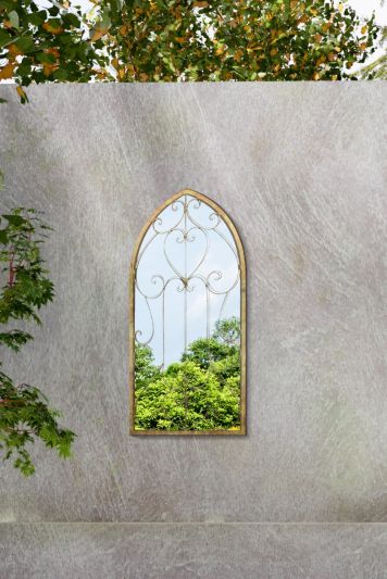 Kirkby Metal Arch shaped Decorative Window Garden Mirror 100cm X 50cm