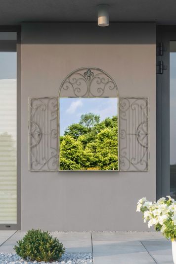 Kirkby Metal Arch shaped Decorative Window opening Garden Mirror 102cm X 61cm