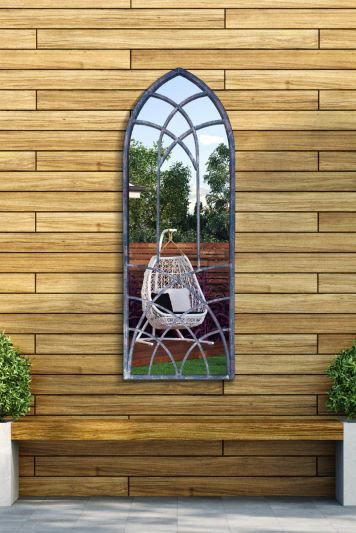 Chelsea Metal Arch shaped Decorative WIndow Garden Mirror 121cm X 45cm