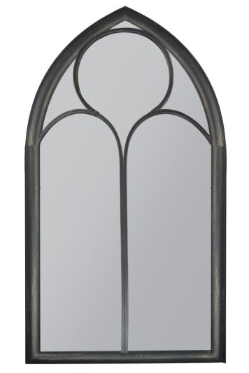 Somerley Chapel Arch Large Black Garden Mirror 150 x 81 CM