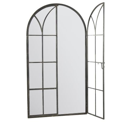 MirrorOutlet Large Metal Arch shaped Opening Window Wall Mirror 140cm X 75cm