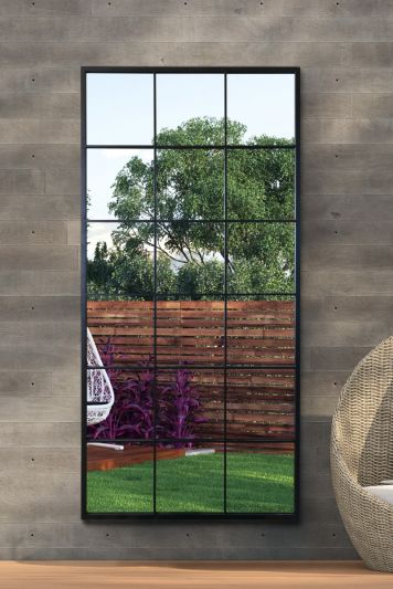 The Genestra - Black Modern Window Garden Wall Mirror 69" X 33" (174CM X 85CM)