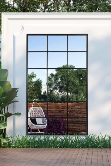 The Genestra - Black Modern Window Garden Wall Mirror 79" X 47" (200CM X 120CM)