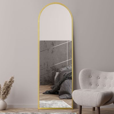 The Arcus - Gold Framed Arched Leaner/Wall Mirror 71" X 24" (180CM X 60CM)