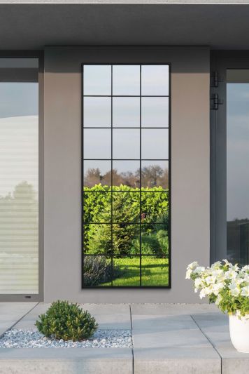 The Genestra - Black Modern Window Garden Wall Mirror 79" X 31" (200CM X 80CM)