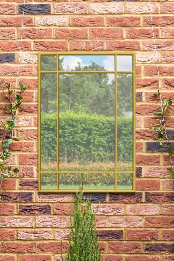 The Genestra - Gold Modern Contemporary Garden Wall Mirror 39" X 27" (100x70CM)