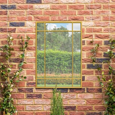 The Genestra - Gold Modern Contemporary Garden Wall Mirror 39" X 27" (100x70CM)