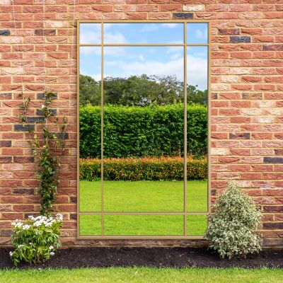 The Genestra - Gold Contemporary Wall & Leaner Garden Mirror 79"x 47" 200x120cm