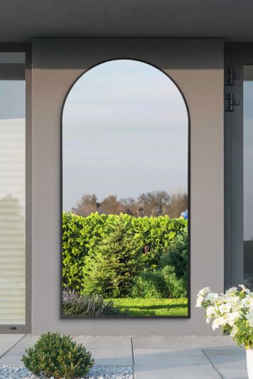 The Arcus - Black Framed Arched Leaner/Wall Garden Mirror 79" x 39" (200x100CM)