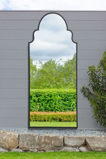 The Arcus - Black Framed Arched Leaner/Wall Garden Mirror 79" x 33" (200x85CM)