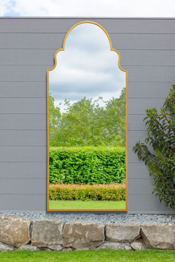 The Arcus - Gold Framed Arched Leaner/Wall Garden Mirror 79" x 33" (200x85CM)