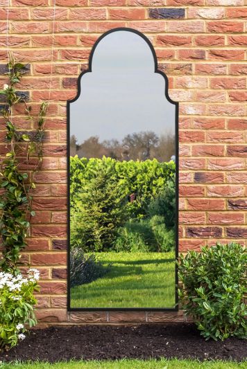 The Arcus - Black Framed Arched Leaner/Wall Garden Mirror 71" x 28" (180x70CM)