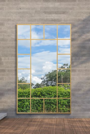 The Genestra - Gold Modern Wall & Leaner Garden Mirror 79"x 47" 200x120cm