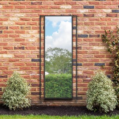 The Genestra - Black Modern Wall & Leaner Garden Mirror 71"x 31" 180x80cm