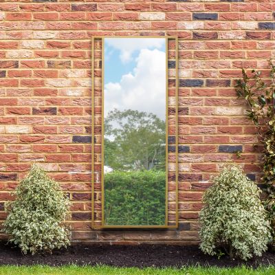 The Genestra - Gold Modern Wall & Leaner Garden Mirror 71"x 31" 180x80cm